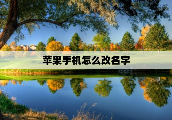 苹果手机怎么改名字