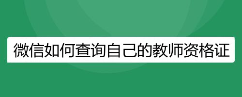 微信如何查询自己的教师资格证