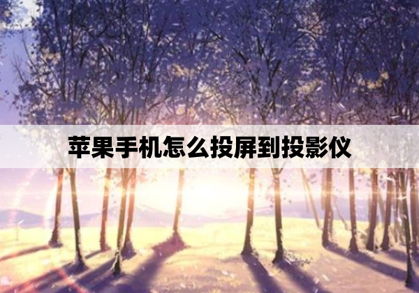 苹果手机怎么投屏到投影仪