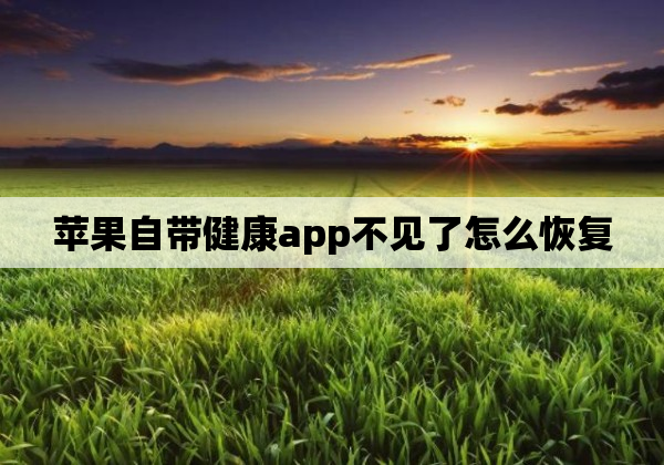 苹果自带健康app不见了怎么恢复