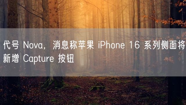 代号 Nova，消息称苹果 iPhone 16 系列侧面将新增 Capture 按钮