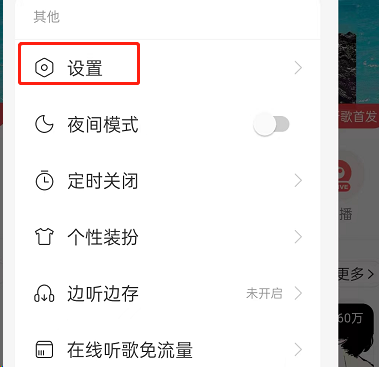 网易云音乐设置选项