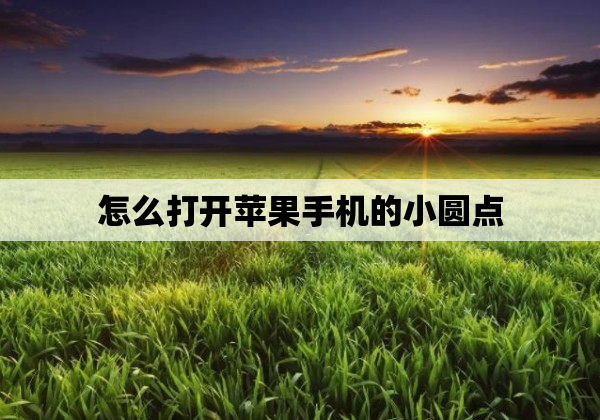 怎么打开苹果手机的小圆点