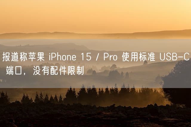 报道称苹果 iPhone 15 / Pro 使用标准 USB-C 端口，没有配件限制