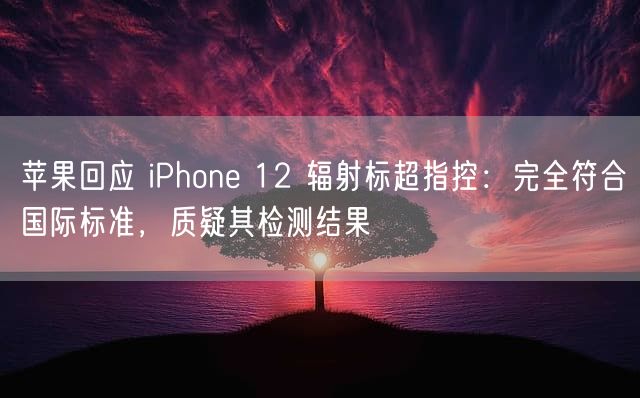 苹果回应 iPhone 12 辐射标超指控：完全符合国际标准，质疑其检测结果