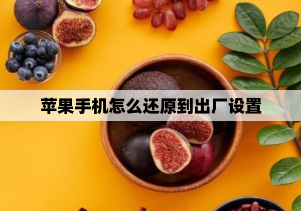 苹果手机怎么还原到出厂设置