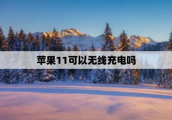 苹果11可以无线充电吗