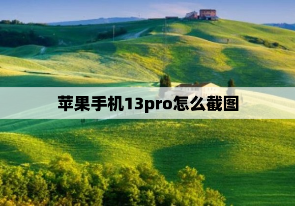 苹果手机13pro怎么截图