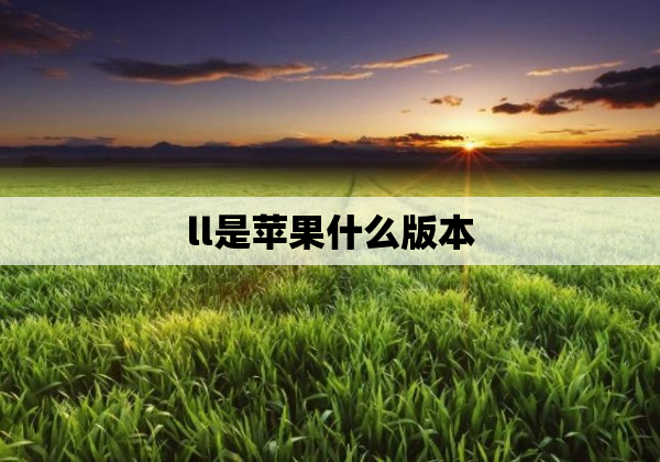 ll是苹果什么版本