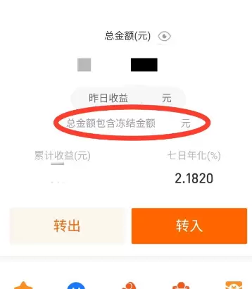 支付宝中余额宝锁定的金额使用的方法截图