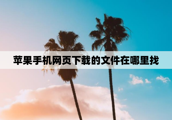 苹果手机网页下载的文件在哪里找