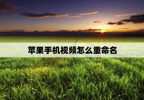 苹果手机视频怎么重命名