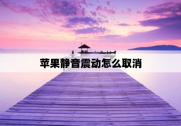 苹果静音震动怎么取消