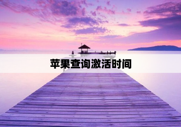 苹果查询激活时间