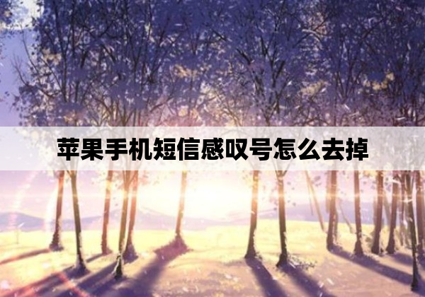 苹果手机短信感叹号怎么去掉