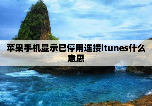 苹果手机显示已停用连接itunes什么意思