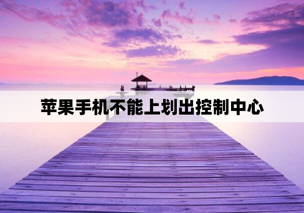 苹果手机不能上划出控制中心