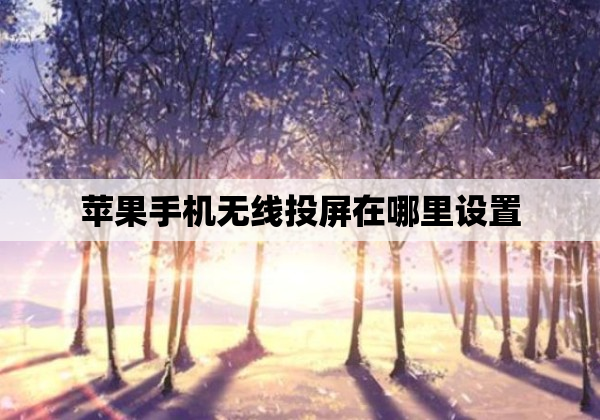 苹果手机无线投屏在哪里设置