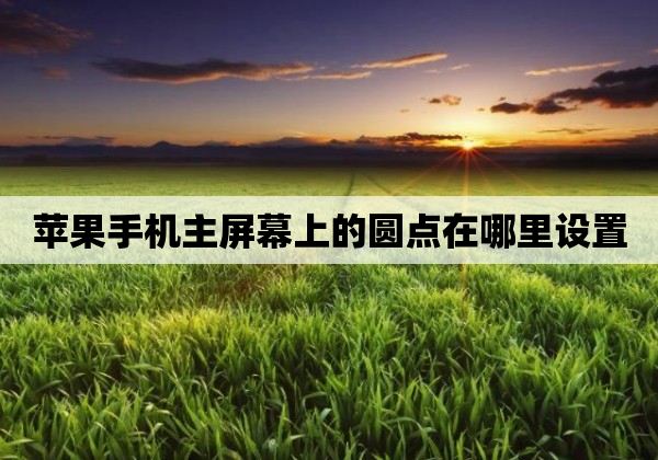 苹果手机主屏幕上的圆点在哪里设置