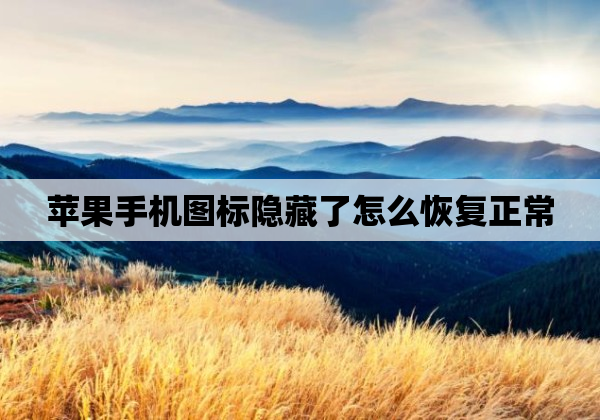 苹果手机图标隐藏了怎么恢复正常