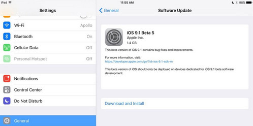 ios9.1 beta5更新了什么