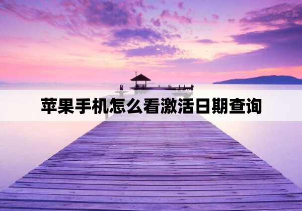 苹果手机怎么看激活日期查询