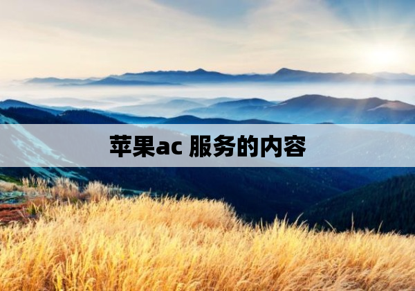 苹果ac 服务的内容