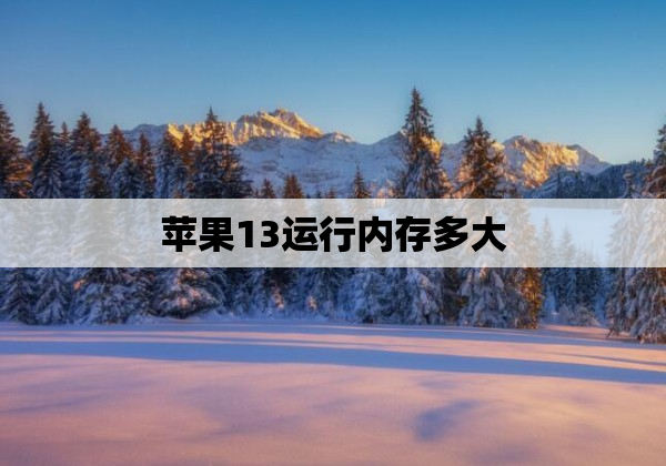 苹果13运行内存多大