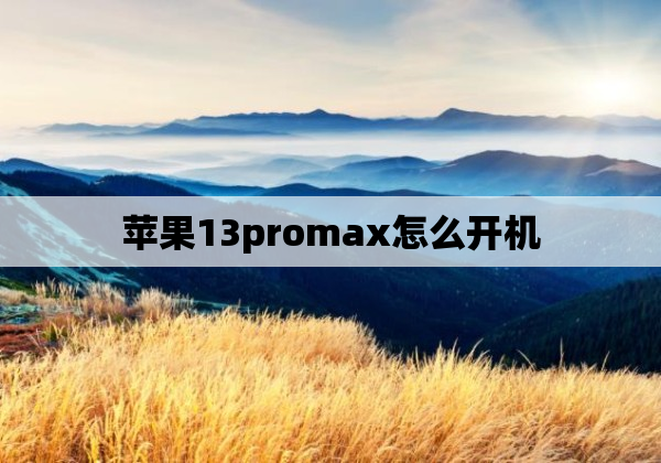 苹果13promax怎么开机