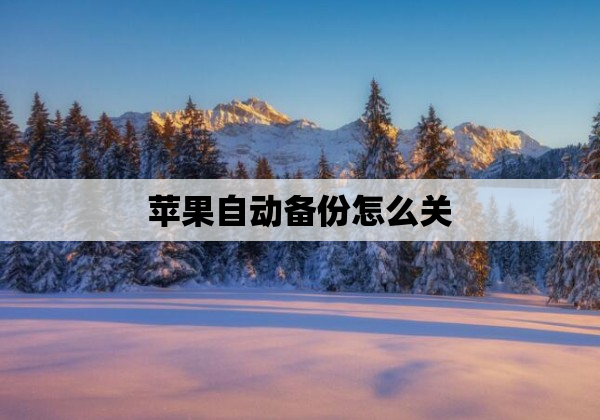 苹果自动备份怎么关