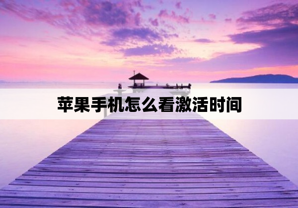 苹果手机怎么看激活时间