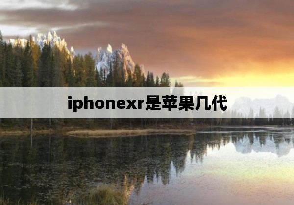 iphonexr是苹果几代