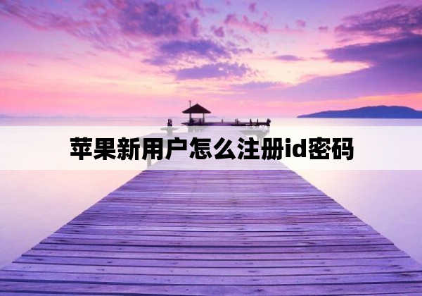 苹果新用户怎么注册id密码