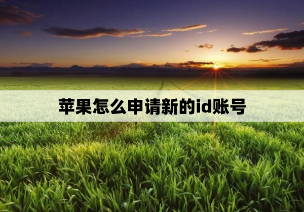 苹果怎么申请新的id账号