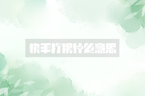 快手打拐什么意思