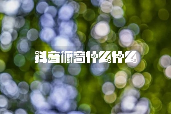 抖音橱窗什么什么