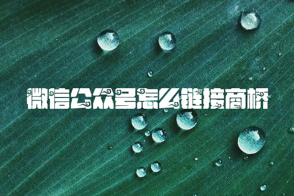 微信公众号怎么链接商桥