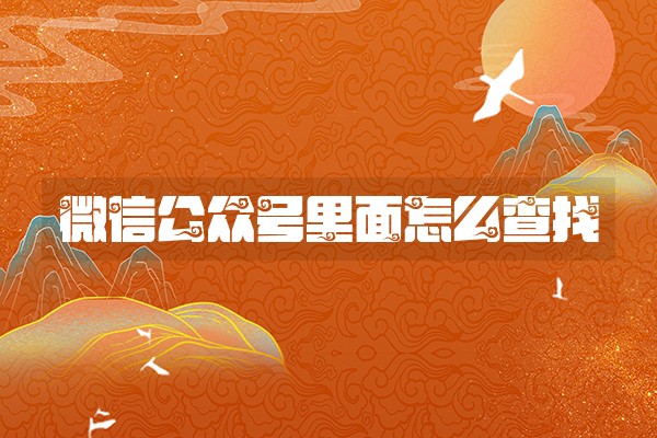 微信公众号里面怎么查找