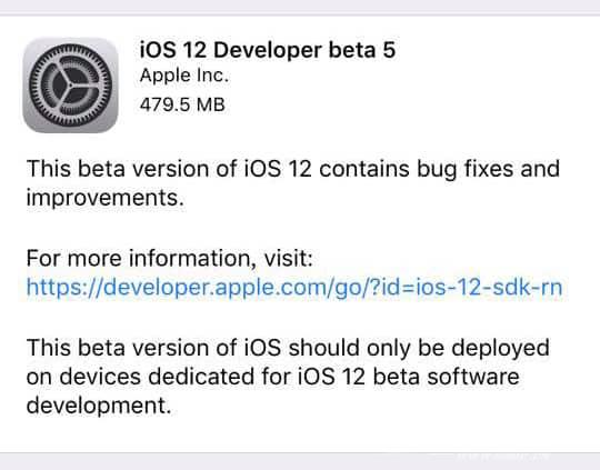 iOS12 beta5更新内容：提升稳定性，同时带来6个新BUG