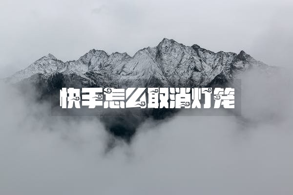 快手怎么取消灯笼