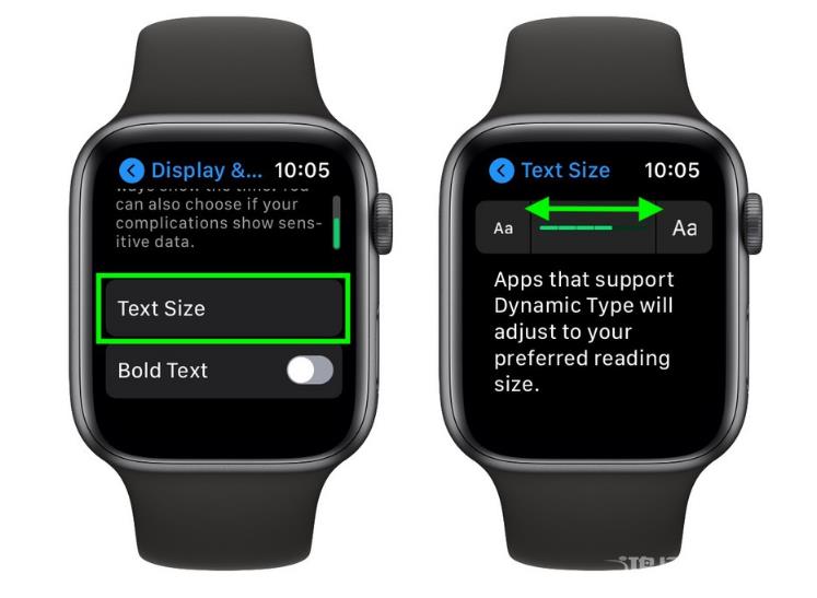 如何更改 Apple Watch 上的文字大小？