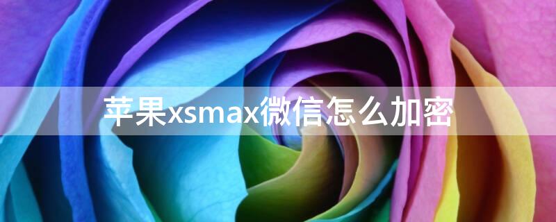 苹果xsmax微信怎么加密