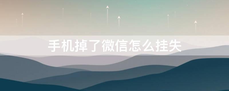 手机掉了微信怎么挂失