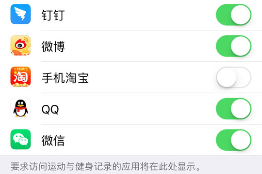 iOS“运动与健身”界面