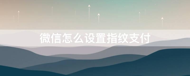 微信怎么设置指纹支付