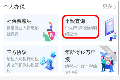 支付宝选择个税查询