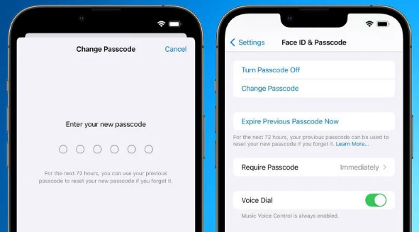 苹果iOS  17新功能：重置密码 72 小时内可使用旧密码再次重置