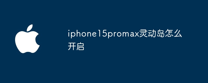 iphone15promax灵动岛怎么开启