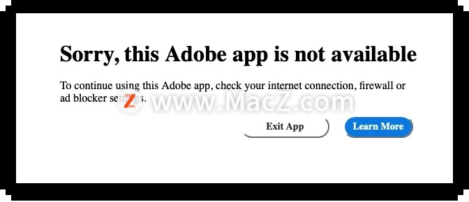 运行Adobe软件遇到“Adobe app is not available”怎么解决