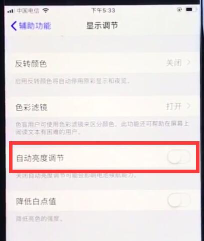 ios12关闭自动亮度调节的操作方法